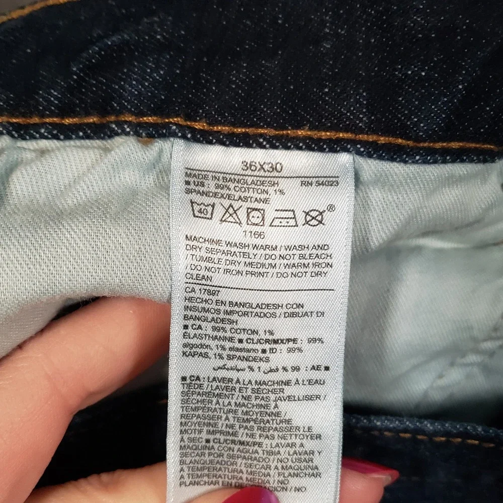 Old Navy Slim Jeans Mens 36x30‎ Blue Rinse Wash Built-In Flex Stretch Tough